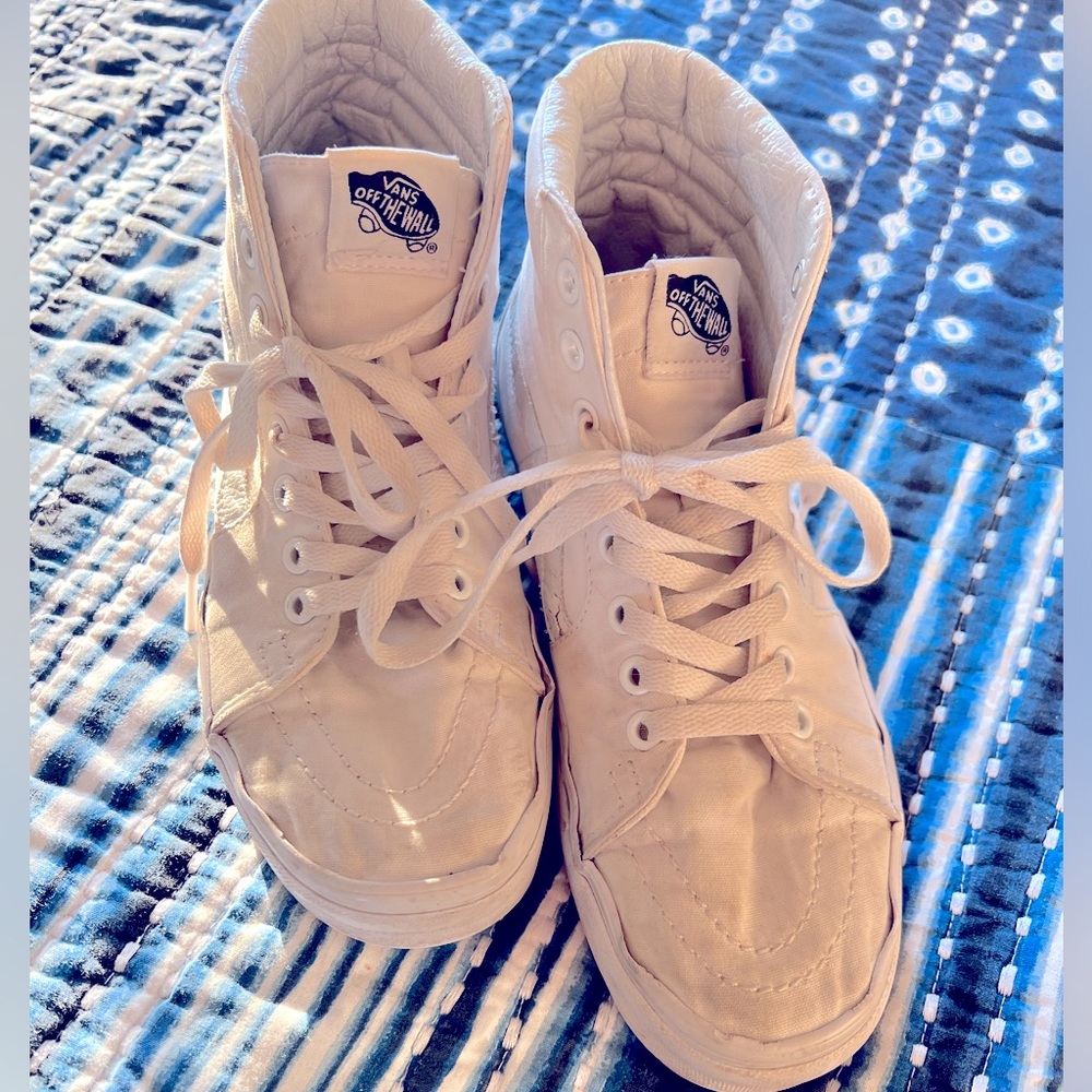 White hi top old skool vans